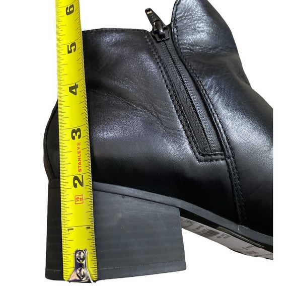 Naturalizer Black Ankle Booties Side Zip Leather Boot  Deena Womens 9.5 - Picture 7 of 8